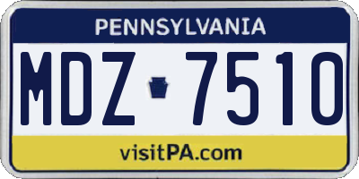 PA license plate MDZ7510