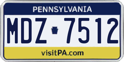 PA license plate MDZ7512