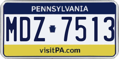 PA license plate MDZ7513