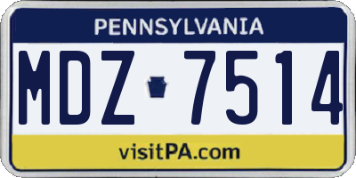 PA license plate MDZ7514
