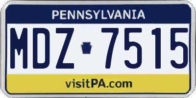 PA license plate MDZ7515