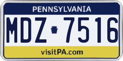 PA license plate MDZ7516
