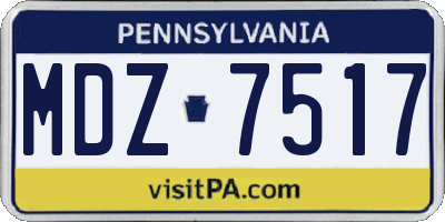 PA license plate MDZ7517