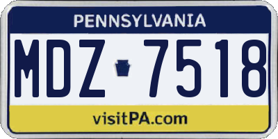 PA license plate MDZ7518