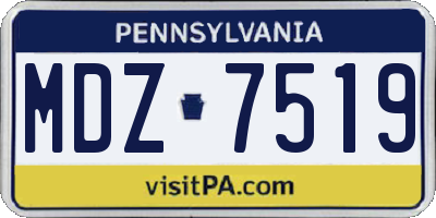 PA license plate MDZ7519