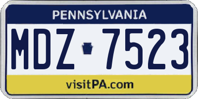 PA license plate MDZ7523