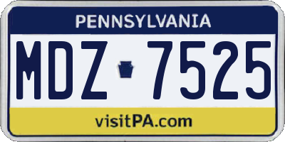 PA license plate MDZ7525