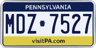 PA license plate MDZ7527