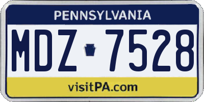 PA license plate MDZ7528