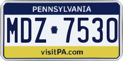 PA license plate MDZ7530