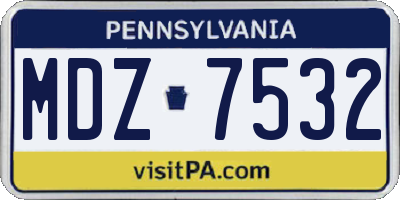 PA license plate MDZ7532