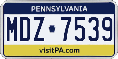 PA license plate MDZ7539