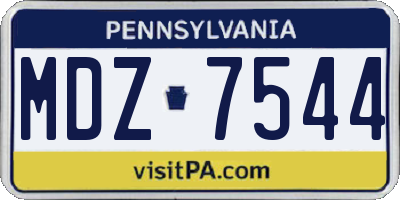 PA license plate MDZ7544