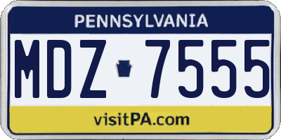 PA license plate MDZ7555