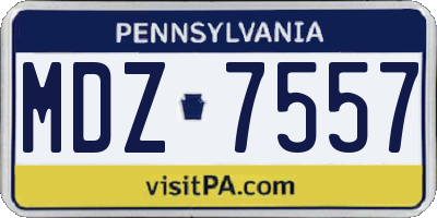 PA license plate MDZ7557