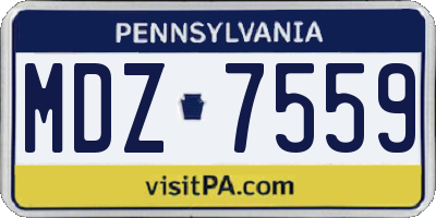 PA license plate MDZ7559