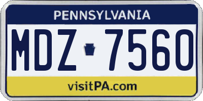 PA license plate MDZ7560