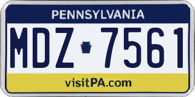 PA license plate MDZ7561