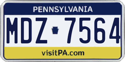 PA license plate MDZ7564