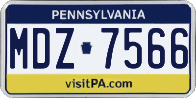 PA license plate MDZ7566