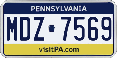 PA license plate MDZ7569