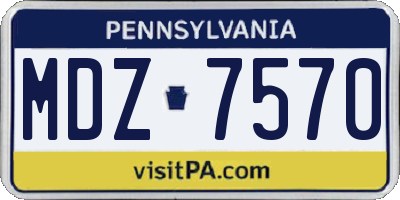 PA license plate MDZ7570