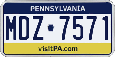 PA license plate MDZ7571