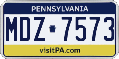 PA license plate MDZ7573