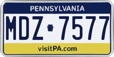 PA license plate MDZ7577
