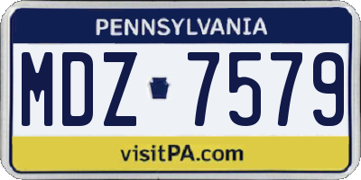 PA license plate MDZ7579