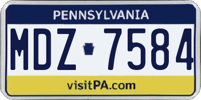 PA license plate MDZ7584