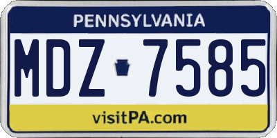 PA license plate MDZ7585
