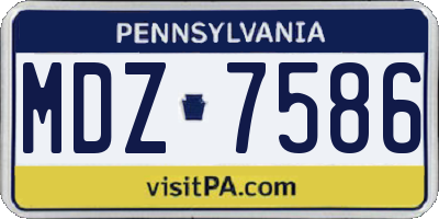 PA license plate MDZ7586