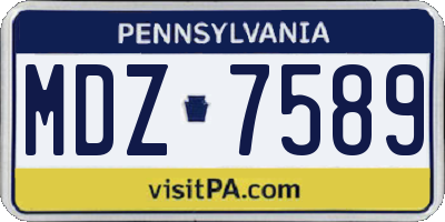 PA license plate MDZ7589