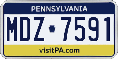 PA license plate MDZ7591