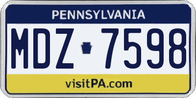PA license plate MDZ7598