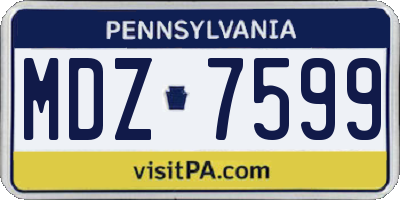 PA license plate MDZ7599