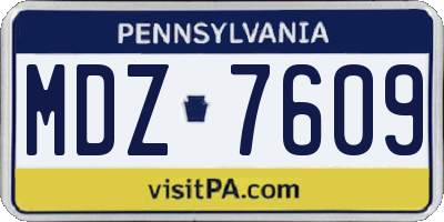 PA license plate MDZ7609