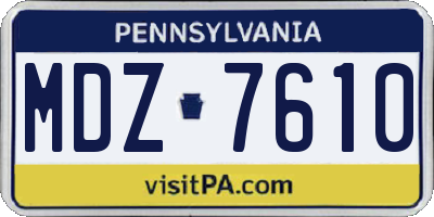 PA license plate MDZ7610