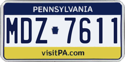 PA license plate MDZ7611