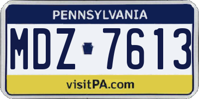 PA license plate MDZ7613