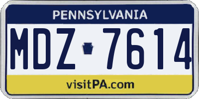 PA license plate MDZ7614