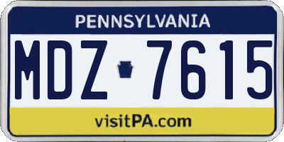 PA license plate MDZ7615