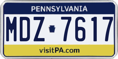 PA license plate MDZ7617