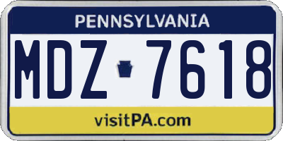 PA license plate MDZ7618