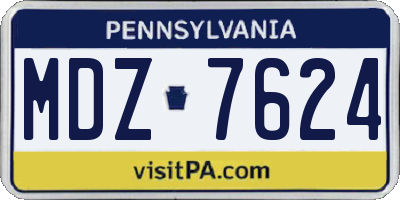 PA license plate MDZ7624