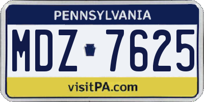 PA license plate MDZ7625