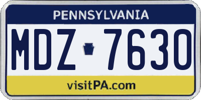 PA license plate MDZ7630