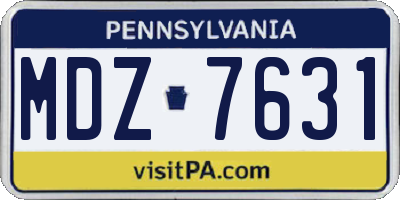 PA license plate MDZ7631