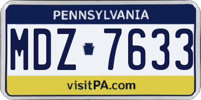 PA license plate MDZ7633